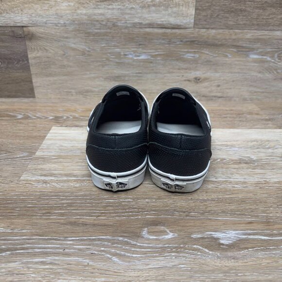Vans Perforated Black Leather Classic Slip On Sneaker Women's Size 10 - Picture 3 of 7
